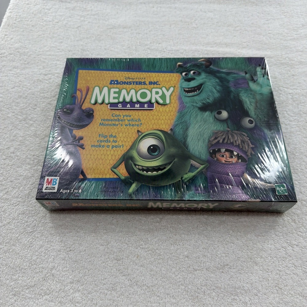 New Sealed Monsters Inc Memory Game 2001 Milton Bradley Disney Pixar Sully Mike